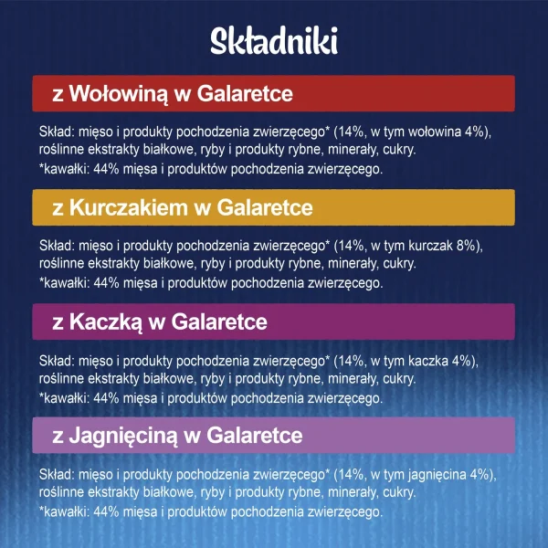 Karma mokra Felix Fantastic Mix Smaków w Galaretce dla dorosłych kotów 44x85 g — widok 7