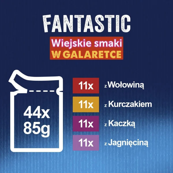 Karma mokra Felix Fantastic Mix Smaków w Galaretce dla dorosłych kotów 44x85 g — widok 8