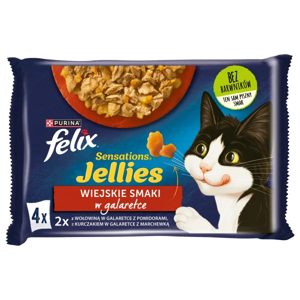 Karma mokra Felix Sensations Jellies Wiejskie Smaki w galaretce 4x85 g — widok 10