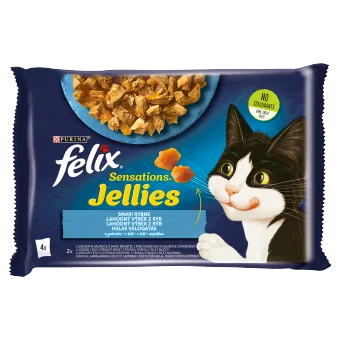 Karma mokra Felix Sensations Jellies dla dorosłych kotów Smaki rybne 4x85 g