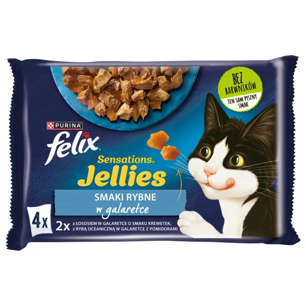 Karma mokra Felix Sensations Jellies dla dorosłych kotów Smaki rybne 4x85 g — widok 10