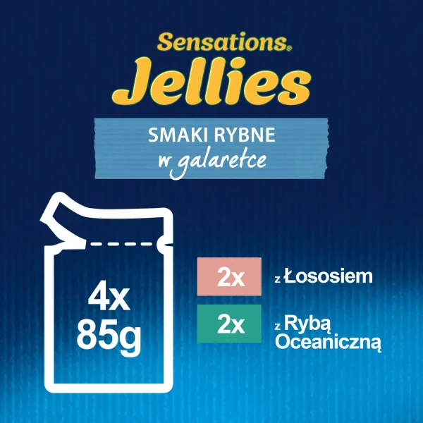 Karma mokra Felix Sensations Jellies dla dorosłych kotów Smaki rybne 4x85 g — widok 4
