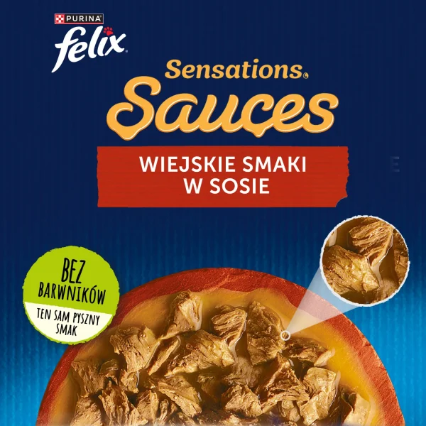 Karma mokra Felix Sensations Sauces Wiejskie Smaki w sosie 4x85 g — widok 2