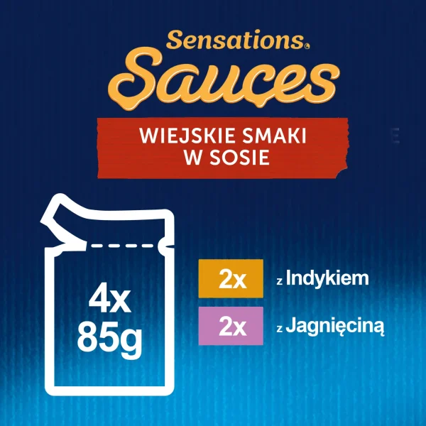 Karma mokra Felix Sensations Sauces Wiejskie Smaki w sosie 4x85 g — widok 4