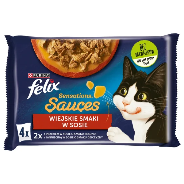 Karma mokra Felix Sensations Sauces Wiejskie Smaki w sosie 4x85 g — widok 9