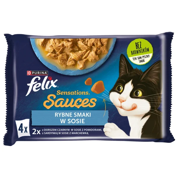Karma mokra Felix Sensations Sauces dla dorosłych kotów Smaki rybne w sosie 4x85 g — widok 10
