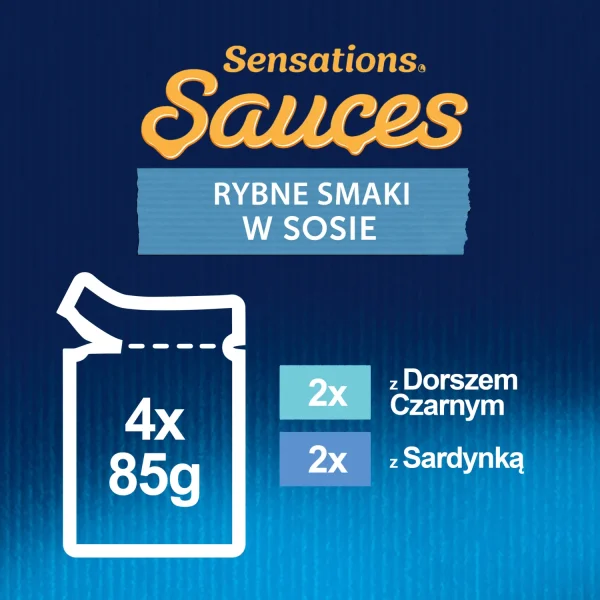 Karma mokra Felix Sensations Sauces dla dorosłych kotów Smaki rybne w sosie 4x85 g — widok 4