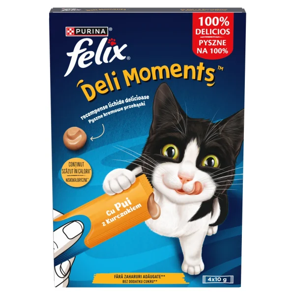 Przysmak Felix Deli Moments Kremowe przekąski dla kotów z kurczakiem 4x10 g — widok 9