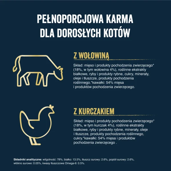 Karma mokra Felix Tasty Shreds Wiejskie Smaki w Sosie dla dorosłych kotów Wołowina i — widok 3