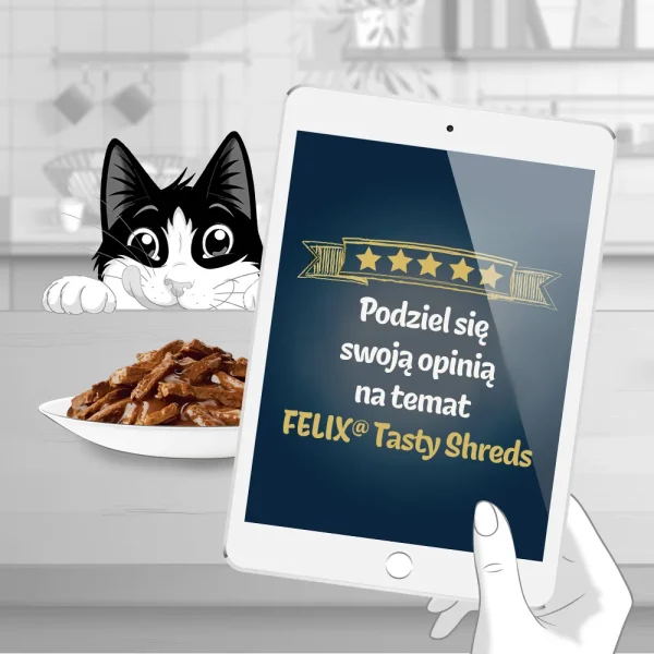 Karma mokra Felix Tasty Shreds Wiejskie Smaki w Sosie dla dorosłych kotów Wołowina i — widok 6