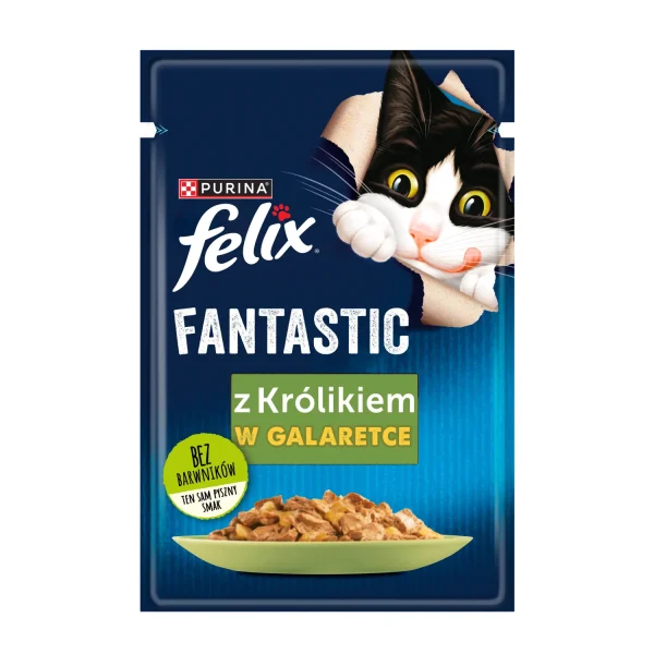 Karma mokra Felix Fantastic dla dorosłych kotów Królik w galaretce 85 g — widok 9