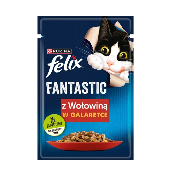 Karma mokra Felix Fantastic dla dorosłych kotów Wołowina w galaretce 85 g — widok 10