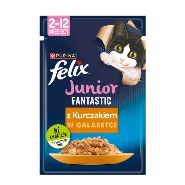 Karma mokra Felix Junior Kurczak w galaretce dla kociąt 85 g — widok 11