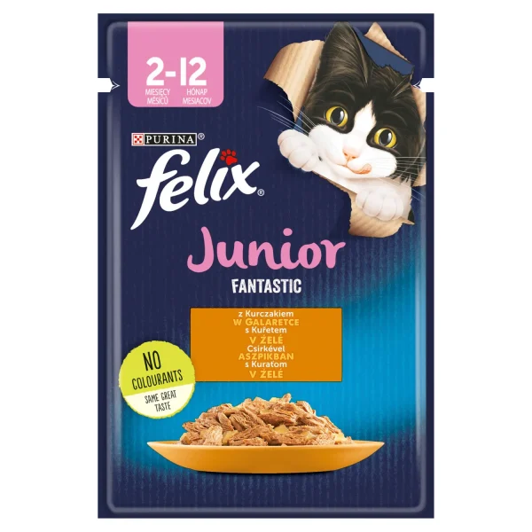 Karma mokra Felix Junior Kurczak w galaretce dla kociąt 85 g — widok 2