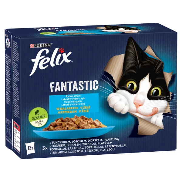 Karma mokra Felix Fantastic Rybne Smaki w Galaretce dla dorosłych kotów 12x85 g — widok 11