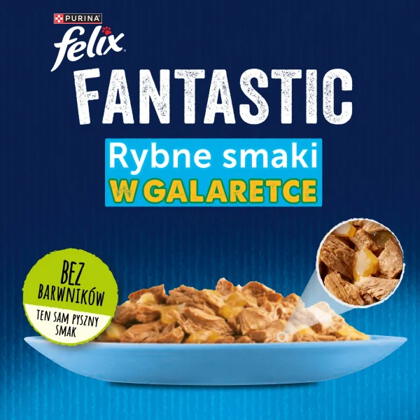 Karma mokra Felix Fantastic Rybne Smaki w Galaretce dla dorosłych kotów 12x85 g — widok 2