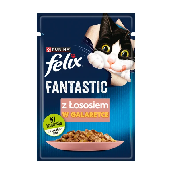 Karma mokra Felix Fantastic Łosoś w galaretce dla dorosłych kotów 85 g — widok 10