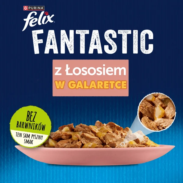 Karma mokra Felix Fantastic Łosoś w galaretce dla dorosłych kotów 85 g — widok 2