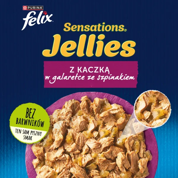 Karma mokra Felix Sensations Jellies Kaczka ze szpinakiem 85 g — widok 2
