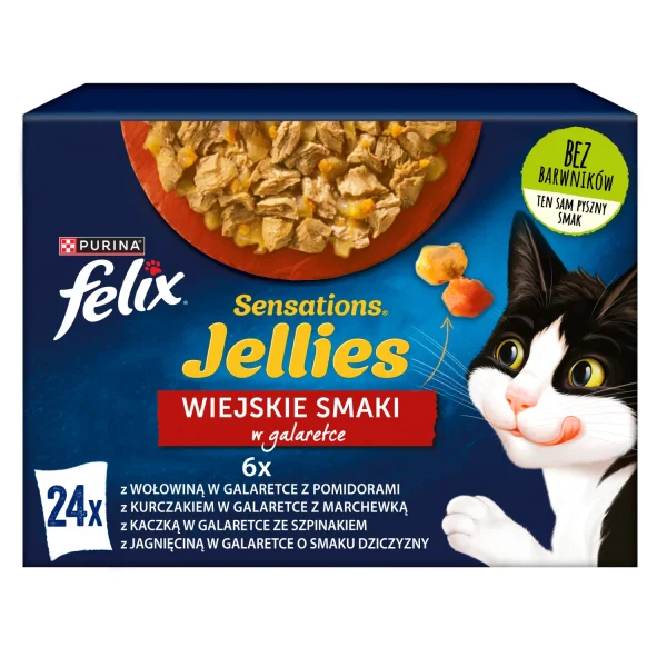 Karma mokra Felix Sensations Jellies Wiejskie Smaki w galaretce dla dorosłych kotów 24x85 — widok 11