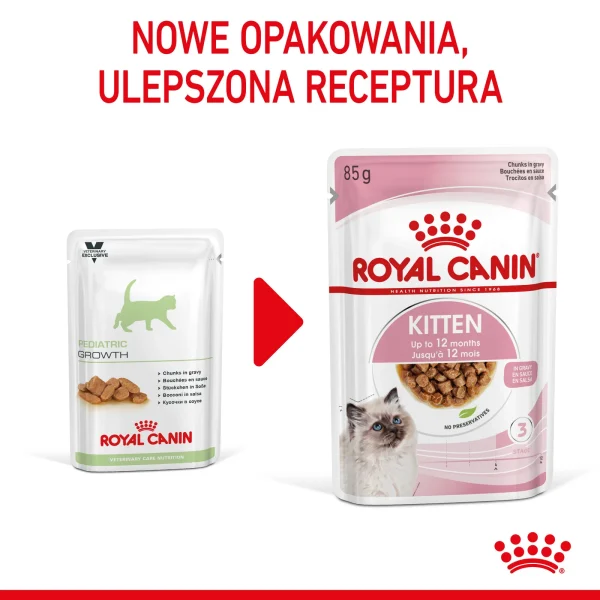 Karma mokra Royal Canin Kitten Instinctive dla kociąt w sosie 12x85 g — widok 4