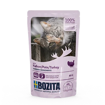 Karma mokra Bozita Kawałki w Sosie z Indykiem dla kota 85 g