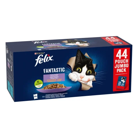 Karma mokra Felix Fantastic Mix Mięsny w Galaretce dla dorosłych kotów Mix smaków 44x85 g