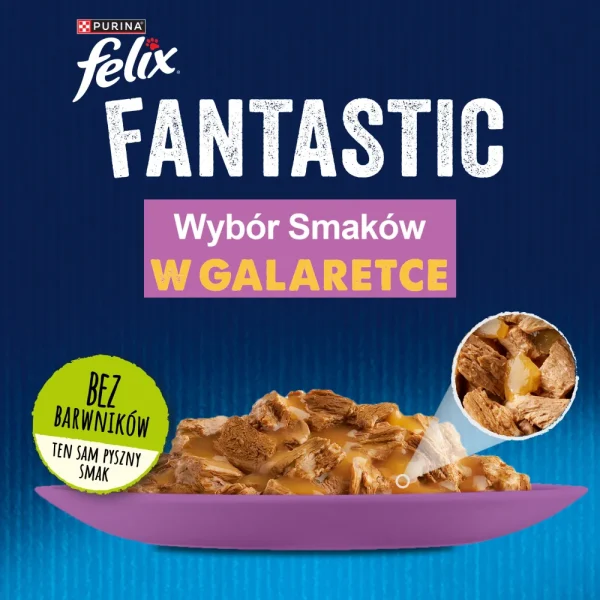 Karma mokra Felix Fantastic Mix Mięsny w Galaretce dla dorosłych kotów Mix smaków 44x85 g — widok 3