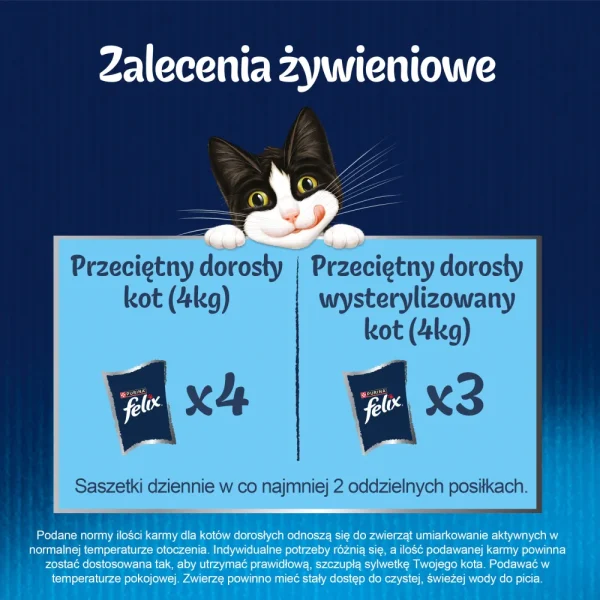 Karma mokra Felix Fantastic Mix Mięsny w Galaretce dla dorosłych kotów Mix smaków 44x85 g — widok 8