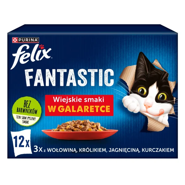 Karma mokra Felix Fantastic Wiejskie Smaki w galaretce dla dorosłych kotów 12x85 g — widok 11
