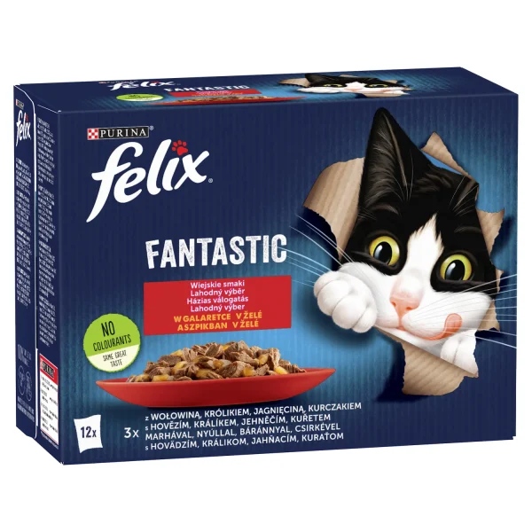 Karma mokra Felix Fantastic Wiejskie Smaki w galaretce dla dorosłych kotów 12x85 g — widok 2