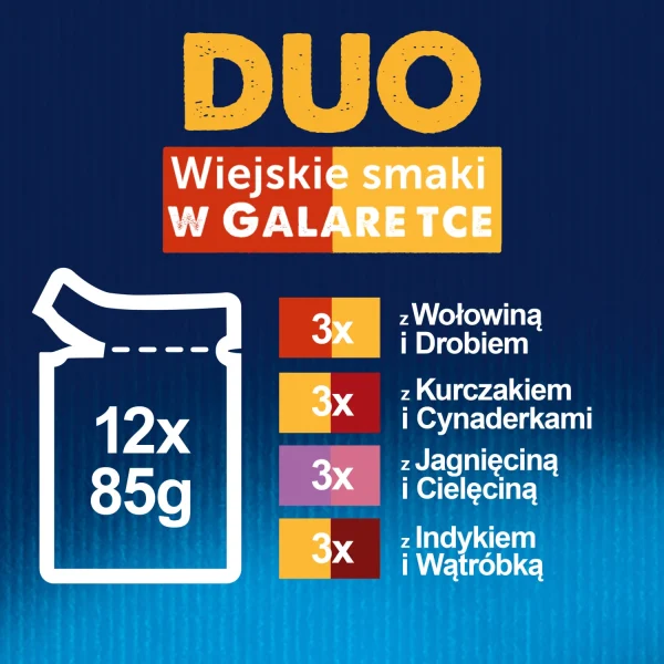 Karma mokra Felix Duo Wiejskie Smaki w galaretce dla dorosłych kotów 12x85 g — widok 5