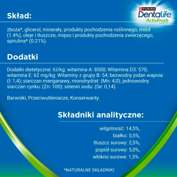 Przysmak Purina Dentalife Activefresh Medium Przysmak Dla Psa 5 Sztuk Miód 115 g — widok 9